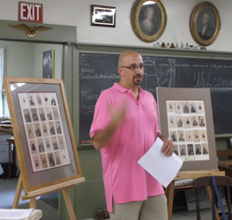 Steve is explaining the various Civil War soilders in pictures